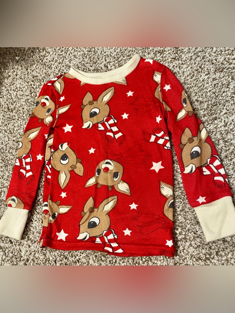 Kids Rudolph the Red Nosed Reindeer Print Pajama Set- Holiday Sleepwear